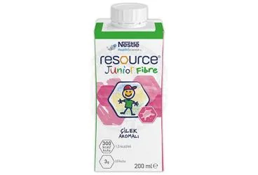 RESOURCE JUNIOR FIBRE CILEK AROMALI 200 ML ürün ambalajı. Etkin maddesi beslenme solusyonu. Üretici: NESTLE TÜRKİYE GIDA SANAYİ ANONİM ŞİRKETİ.