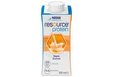 RESOURCE PROTEIN KAYISI AROMALI 200 ML kutu fotoğrafı. Etkin maddesi beslenme solusyonu. Üretici: NESTLE TÜRKİYE GIDA SANAYİ ANONİM ŞİRKETİ.