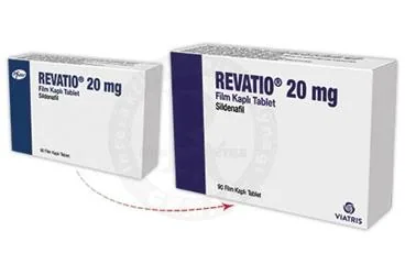 REVATIO 20 MG 90 FİLM KAPLI TABLET kutusu, film kaplı tablet formunda sildenafil sitrat içerir. Üretici: VİATRİS İLAÇLARI LİMİTED ŞİRKETİ.
