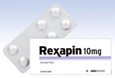 REXAPIN 10 MG 28 FİLM TABLET (olanzapin) kutu fotoğrafı, film kaplı tablet. Üretici: ABDİ İBRAHİM İLAÇ SANAYİ VE TİCARET A.Ş.