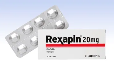 REXAPIN 20 MG 28 FILM TABLET (olanzapin) ambalajı, film kaplı tablet. Üretici: ABDİ İBRAHİM İLAÇ SANAYİ VE TİCARET A.Ş.