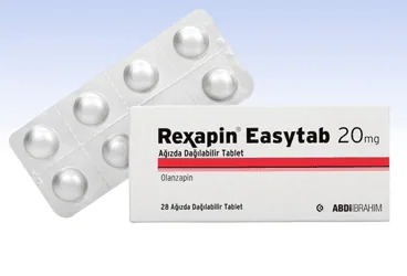 REXAPIN EASYTAB 20 MG 28 AGIZDA DAGILAN TABLET (olanzapin) ambalajı, tablet. Üretici: ABDİ İBRAHİM İLAÇ SANAYİ VE TİCARET A.Ş.