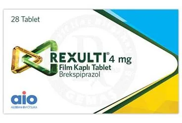 REXULTI 4 MG FILM KAPLI TABLET (28 ADET) kutu fotoğrafı. Brekspiprazol içeren film kaplı tablet. Üretici: ABDİ İBRAHİM OTSUKA İLAÇ SAN. VE TİC. A.Ş.