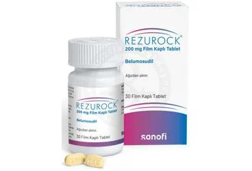REZUROCK 200 MG FILM KAPLI TABLET (30 TB) ürün ambalajı. Belumosudil içeren film kaplı tablet. Üretici: SANOFİ SAĞLIK ÜRÜNLERİ LTD. ŞTİ.