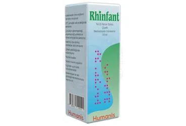 RHINFANT %0.05 BURUN SPREYI, COZELTI (10 ML) ambalajı. Oksimetazolin hcl içeren nazal sprey. Üretici: HUMANİS SAĞLIK ANONİM ŞİRKETİ.
