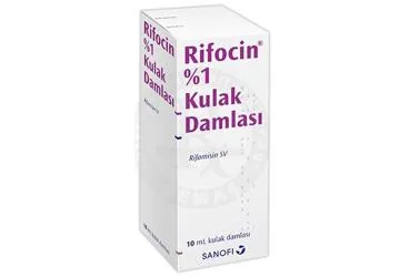 RIFOCIN 100 MG 10 ML KULAK DAMLA kutu fotoğrafı, kulak damlası formunda rifamisin -otolojik içerir. Üretici: SANOFİ SAĞLIK ÜRÜNLERİ LTD. ŞTİ.