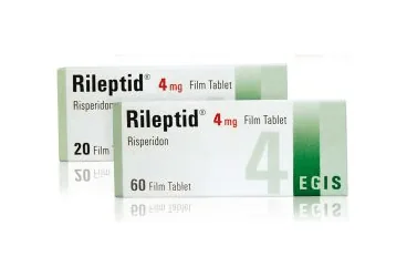 Risperidon içeren tablet: RILEPTID 4 MG FILM KAPLI 20 TABLET kutu fotoğrafı. Üretici: FARMA-TEK İLAÇ SANAYİ VE TİCARET A.Ş.