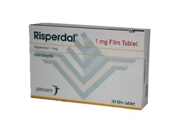 RISPERDAL 1 MG 20 FILM TABLET kutusu, film kaplı tablet formunda risperidon içerir. Üretici: JOHNSON AND JOHNSON SIHHİ MALZEME SANAYİ VE TİCARET LİMİTED ŞİRKETİ.
