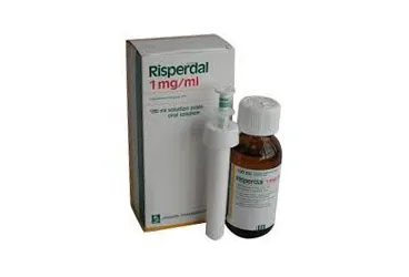 Risperidon içeren çözelti: RISPERDAL 1 MG/ML ORAL COZELTI ambalajı. Üretici: JOHNSON AND JOHNSON SIHHİ MALZEME SANAYİ VE TİCARET LİMİTED ŞİRKETİ.