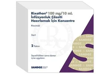 RIXATHON 100 MG/10 ML INFUZYONLUK COZELTI HAZIRLAMAK ICIN KONSANTRE (rituksimab) ambalajı, çözelti. Üretici: SANDOZ İLAÇ SANAYİ VE TİCARET A.Ş.