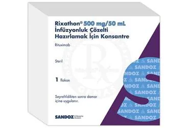 RIXATHON 500 MG/10 ML INFUZYONLUK COZELTI HAZIRLAMAK ICIN KONSANTRE kutusu, çözelti formunda rituksimab içerir. Üretici: SANDOZ İLAÇ SANAYİ VE TİCARET A.Ş.