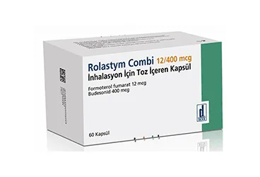 ROLASTYM COMBI 12/400 MCG INHALASYON ICIN TOZ ICEREN 60 KAPSUL kutu fotoğrafı. Formoterol + budesonid içeren inhalasyon aerosolü. Üretici: DEVA HOLDİNG ANONİM ŞİRKETİ.