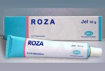 ROZA %0,75 JEL kutu fotoğrafı, jel formunda metronidazol -topikal içerir. Üretici: ORVA İLAÇ SAN. VE TİC. A.Ş.