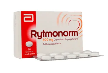Propafenon hcl içeren film kaplı tablet: RYTMONORM 300 MG 30 FILM TABLET kutu fotoğrafı. Üretici: ABBOTT LABORATUARLARI İTHALAT İHRACAT VE TİCARET LİMİTED ŞİRKETİ.