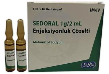 SEDORAL 1G/2 ML ENJEKSIYONLUK COZELTI (10 AMPUL) kutusu, çözelti formunda metamizol sodyum içerir. Üretici: SİBU PHARM İLAÇ SANAYİ VE DIŞ TİCARET ANONİM ŞİRKETİ.