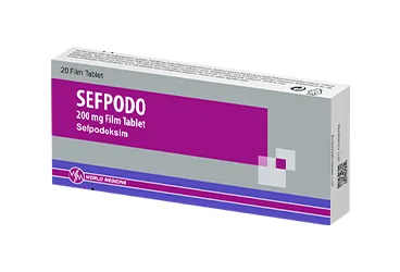 SEFPODO 200 MG FILM TABLET, 15 ADET kutu fotoğrafı. Sefpodoksim proksetil içeren film kaplı tablet. Üretici: WORLD MEDICINE İLAÇ SAN. VE TİC. A.Ş.