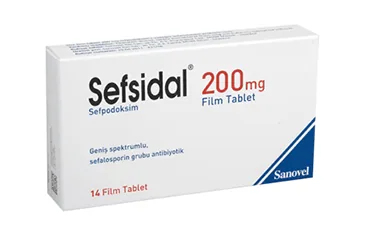 SEFSIDAL 200 MG FILM TABLET, 10 TABLET (sefpodoksim proksetil) ürün ambalajı, film kaplı tablet. Üretici: SANOVEL İLAÇ SAN. VE TİC. A.Ş.