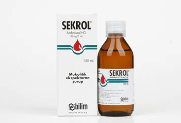 SEKROL 30 MG 150 ML ŞURUP ürün ambalajı. Ambroksol hcl içeren şurup. Üretici: BİLİM İLAÇ SANAYİİ VE TİCARET A.Ş.