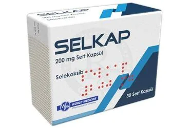 SELKAP 200 MG 30 SERT KAPSÜL kutu fotoğrafı, kapsül formunda selekoksib içerir. Üretici: WORLD MEDICINE İLAÇLARI LTD. ŞTİ.