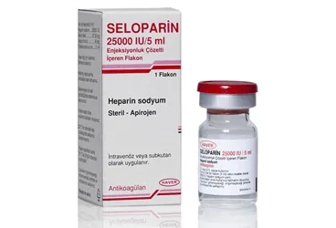 SELOPARIN 25000 IU/5 ML ENJEKSIYONLUK COZELTI ICEREN 1 FLAKON ambalajı, çözelti formunda heparin içerir. Üretici: HAVER FARMA İLAÇ ANONİM ŞİRKETİ.