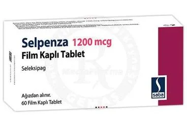 SELPENZA 1200 MCG FILM KAPLI TABLET (60 ADET) ambalajı. Seleksipag içeren film kaplı tablet. Üretici: SABA İLAÇ SANAYİİ VE TİCARET ANONİM ŞİRKETİ.
