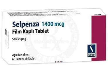 SELPENZA 1400 MCG FILM KAPLI TABLET (60 ADET) kutu fotoğrafı, film kaplı tablet formunda seleksipag içerir. Üretici: SABA İLAÇ SANAYİİ VE TİCARET ANONİM ŞİRKETİ.