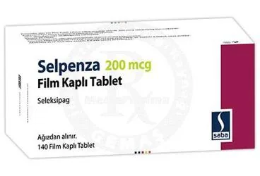 Seleksipag içeren film kaplı tablet: SELPENZA 200 MCG FILM KAPLITABLET (140 ADET) ambalajı. Üretici: SABA İLAÇ SANAYİİ VE TİCARET ANONİM ŞİRKETİ.