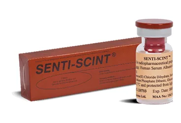 SENTI-SCINT 1 MG/FLAKON RADYOFARMASOTIK HAZIRLAMA KITI 6 FLAKON ürün ambalajı, flakon formunda technetium nanocolloid içerir. Üretici: MEDİCHECK NÜKLEER ÜRÜNLER SANAYİ VE TİCARET ANONİM ŞİRKETİ.
