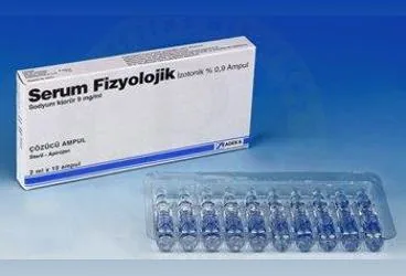Sodyum klorur içeren çözelti: SERUM FIZYOLOJIK IZOTONIK %0,9 ENJEKSIYONLUK COZELTI, 2 ML ürün ambalajı. Üretici: ADEKA İLAÇ SANAYİ VE TİCARET A.Ş.