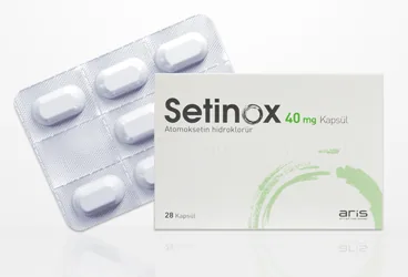 SETINOX 40 MG KAPSUL (28 KAPSUL) (atomoksetin hcl) kutusu, kapsül. Üretici: ALİ RAİF İLAÇ SANAYİ A.Ş.