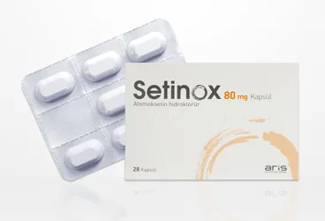 SETINOX 80 MG KAPSUL (28 KAPSUL) (atomoksetin hcl) ambalajı, kapsül. Üretici: ALİ RAİF İLAÇ SANAYİ A.Ş.
