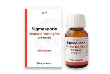 SIGMASPORIN MICRORAL 100 MG/ML ORAL COZELTI 50 ML (siklosporin) kutu fotoğrafı, çözelti. Üretici: KOÇAK FARMA İLAÇ VE KİMYA SANAYİ A.Ş.