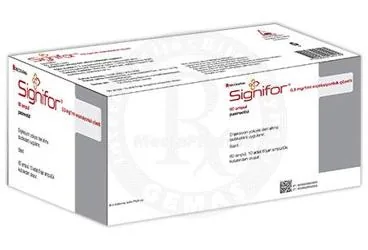SIGNIFOR 0,3 MG/1ML ENJEKSIYONLUK COZELTI (60 AMPUL) (pasireotid) kutu fotoğrafı, çözelti. Üretici: RECORDATİ İLAÇ SANAYİ VE TİCARET ANONİM ŞİRKETİ.