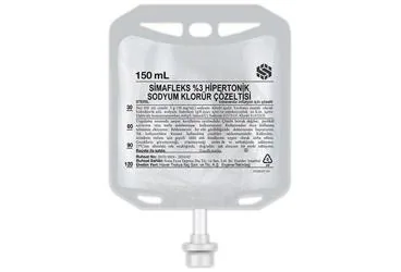 SIMAFLEKS %3 HIPERTONIK SODYUM KLORUR COZELTISI 150 ML (SETLI) (sodyum klorur) ürün ambalajı, çözelti. Üretici: SM PHARMA İLAÇ SANAYİ LİMİTED ŞİRKETİ.
