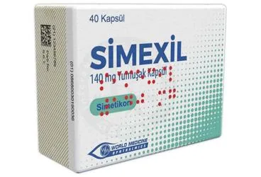 SIMEXIL 140 MG YUMUSAK KAPSUL (40 KAPSUL) (simetikon) kutusu, yumuşak kapsül. Üretici: WORLD MEDICINE OPHTHALMICS İLAÇLARI LİMİTED ŞİRKETİ.