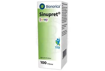 SINUPRET SURUP (soğuk algınlığı kombinayon) ambalajı, şurup. Üretici: BİONORİCA İLAÇ TİCARET A.Ş.