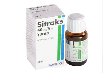 SITRAKS 40 MG/5 ML 30 ML SURUP (levamizol hcl) ambalajı, şurup. Üretici: SANOFİ SAĞLIK ÜRÜNLERİ LTD. ŞTİ.