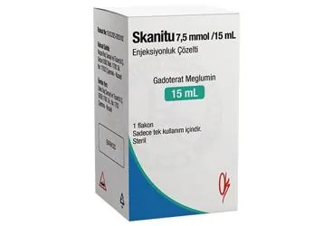 SKANITU 7,5 MMOL/15 ML ENJEKSIYONLUK COZELTI (1 FLAKON) kutu fotoğrafı. Meglumin gadoterat içeren çözelti. Üretici: KOÇSEL İLAÇ SANAYİ VE TİCARET ANONİM ŞİRKETİ.