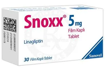 Linagliptin içeren film kaplı tablet: SNOXX 5 MG FILM KAPLI TABLET (30 TABLET) kutu fotoğrafı. Üretici: SANOVEL İLAÇ SANAYİ VE TİCARET ANONİM ŞİRKETİ.