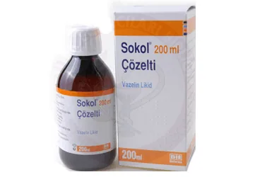 SOKOL 200 ML COZELTI (parafin likit) ambalajı, çözelti. Üretici: BİOFARMA İLAÇ SANAYİ VE TİCARET A.Ş.