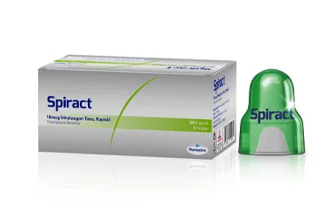 SPIRACT 18 MCG INHALASYON TOZU (30 KAPSUL) (tiotropium bromür monohidrat) kutu fotoğrafı, inhalasyon aerosolü. Üretici: HUMANİS SAĞLIK ANONİM ŞİRKETİ.