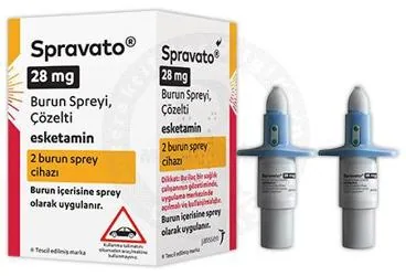 Esketamine içeren nazal sprey: SPRAVATO 28 MG BURUN SPREYI, COZELTI (2 ADET) kutu fotoğrafı. Üretici: JOHNSON AND JOHNSON SIHHİ MALZEME SANAYİ VE TİCARET LİMİTED ŞİRKETİ.