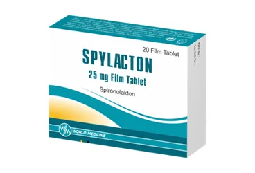 SPYLACTON 25 MG FILM KAPLI TABLET (20 FILM TABLET) (spironolakton) kutu fotoğrafı, film kaplı tablet. Üretici: WORLD MEDICINE İLAÇ SAN. VE TİC. A.Ş.