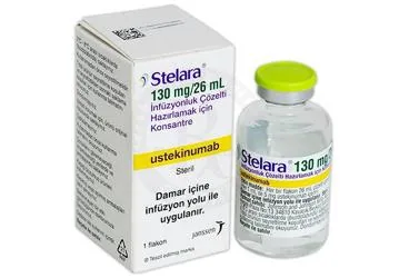 STELARA 130 MG / 26 ML INFUZYONLUK COZELTI HAZIRLAMAK ICIN KONSANTRE kutu fotoğrafı, çözelti formunda ustekinumab içerir. Üretici: JOHNSON AND JOHNSON SIHHİ MALZEME SANAYİ VE TİCARET LİMİTED ŞİRKETİ.