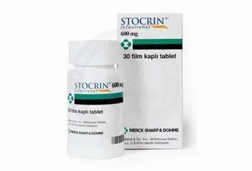 STOCRIN 600 MG 30 FİLM TABLET (efavirenz) kutusu, film kaplı tablet. Üretici: MERCK SHARP DOHME İLAÇLARI LTD. ŞTİ.