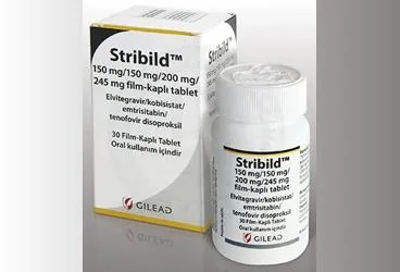STRIBILD 150 MG/150 MG/200 MG/245MG FILM KAPLI TABLET (30 FILM KAPLI TABLET) (elvitegravir + kobisistat + emtrisitabin + tenofovir) ürün ambalajı, film kaplı tablet. Üretici: GİLEAD SCİENCES İLAÇ TİCARET LTD. ŞTİ.