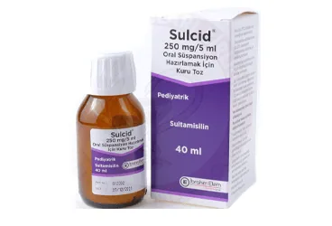 SULCID 250 MG/5 ML ORAL SUSPANSIYON HAZIRLAMAK ICIN KURU TOZ (40 ML) kutu fotoğrafı, oral süspansiyon formunda ampisilin + sulbaktam içerir. Üretici: MENARİNİ SAĞLIK VE İLAÇ SANAYİ TİCARET ANONİM ŞİRKETİ.