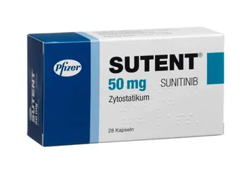 SUTENT 50 MG KAPSUL, 28 ADET kutusu, kapsül formunda sunitinib malat içerir. Üretici: PFİZER PFE İLAÇLARI A.Ş.