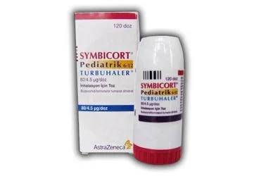 SYMBICORT PEDIATRIK(6-12) TURBUHALER 80/4,5 MCG/DOZ INHALASYON ICIN TOZ 120 DOZ (formoterol + budesonid) ambalajı, inhalasyon aerosolü. Üretici: ASTRAZENECA İLAÇ SAN.VE TİC.LTD.ŞTİ.