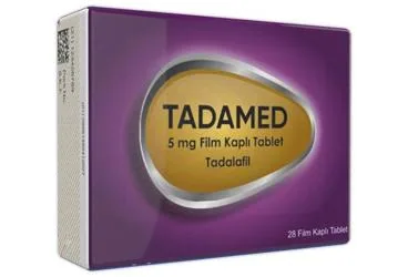 TADAMED 5 MG FILM KAPLI TABLET (28 TABLET) kutusu, film kaplı tablet formunda tadalafil içerir. Üretici: TK İLAÇ MÜMESSİLLİK LİMİTED ŞİRKETİ.